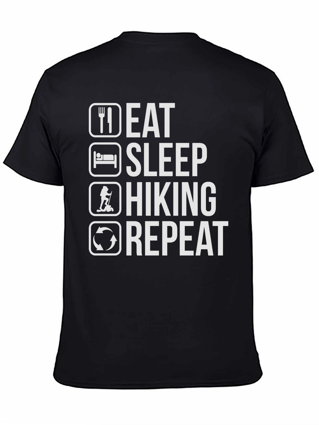 Eat Sleep Hiking Repeat T-Shirt - Black