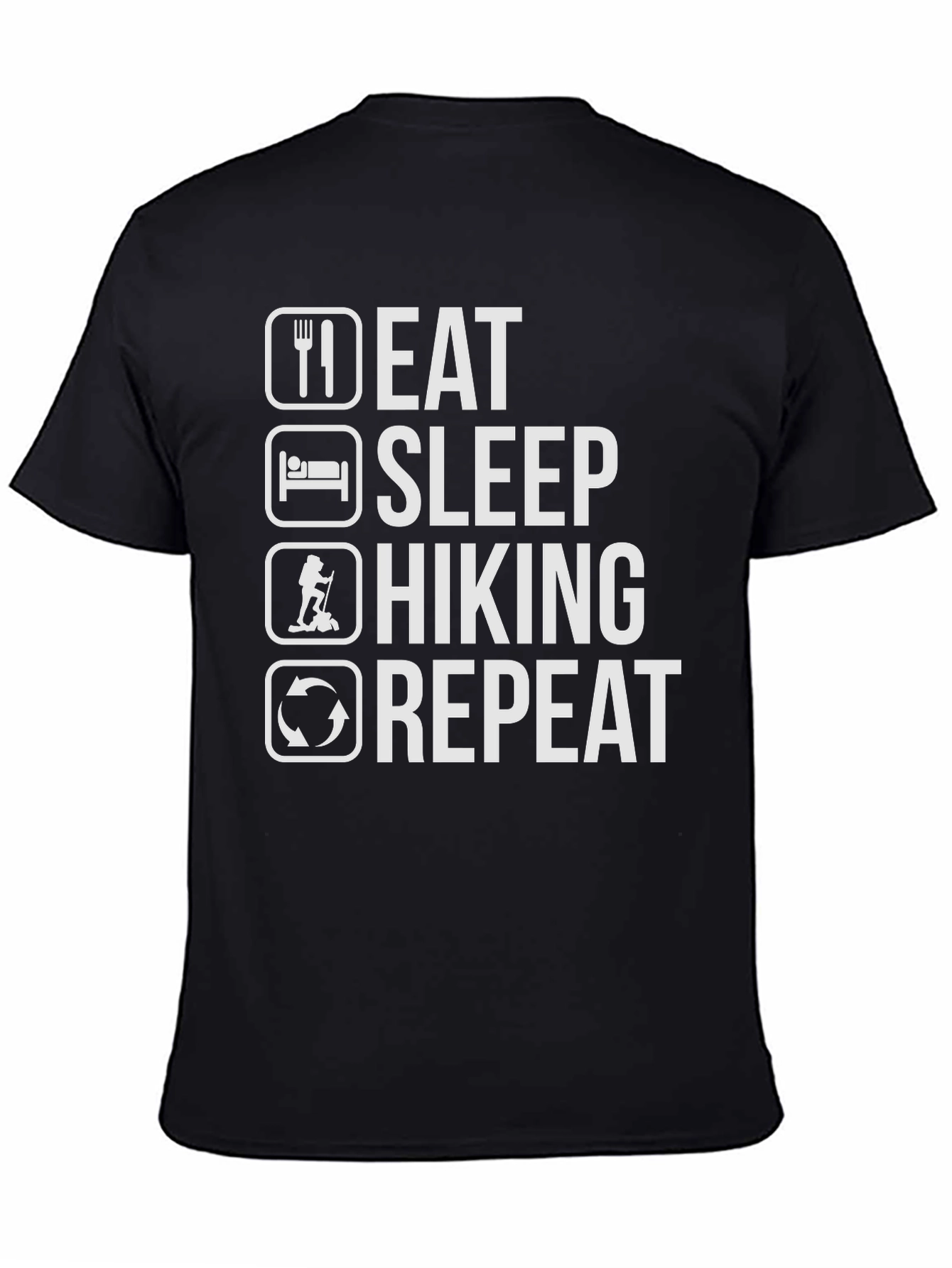 Eat Sleep Hiking Repeat T-Shirt - Black