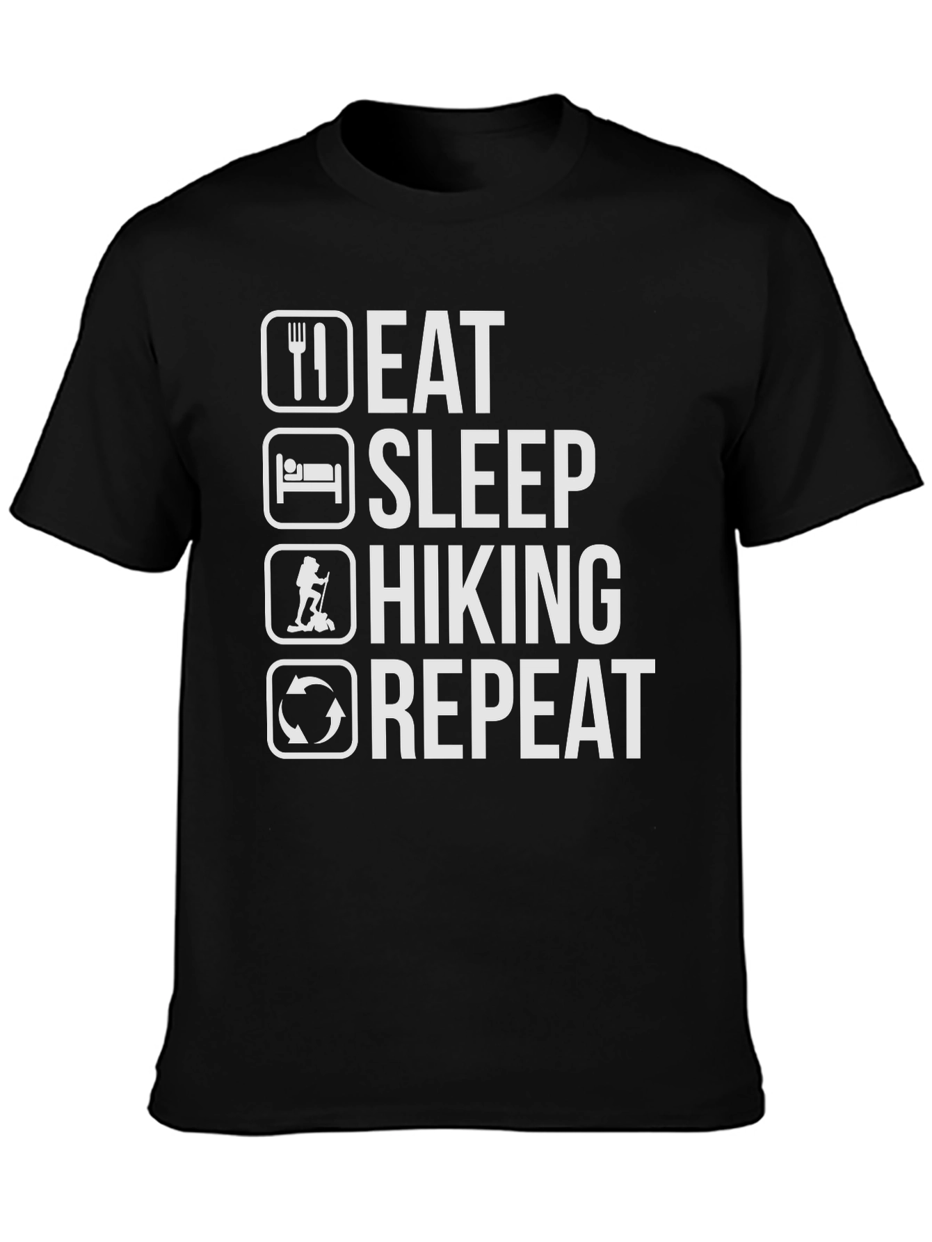 Eat Sleep Hiking Repeat T-Shirt - Black