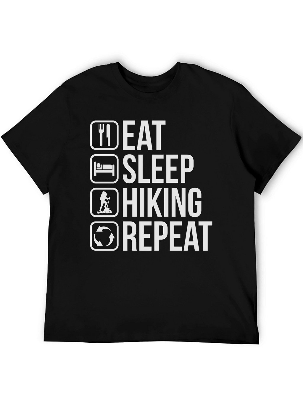 Eat Sleep Hiking Repeat T-Shirt - Black