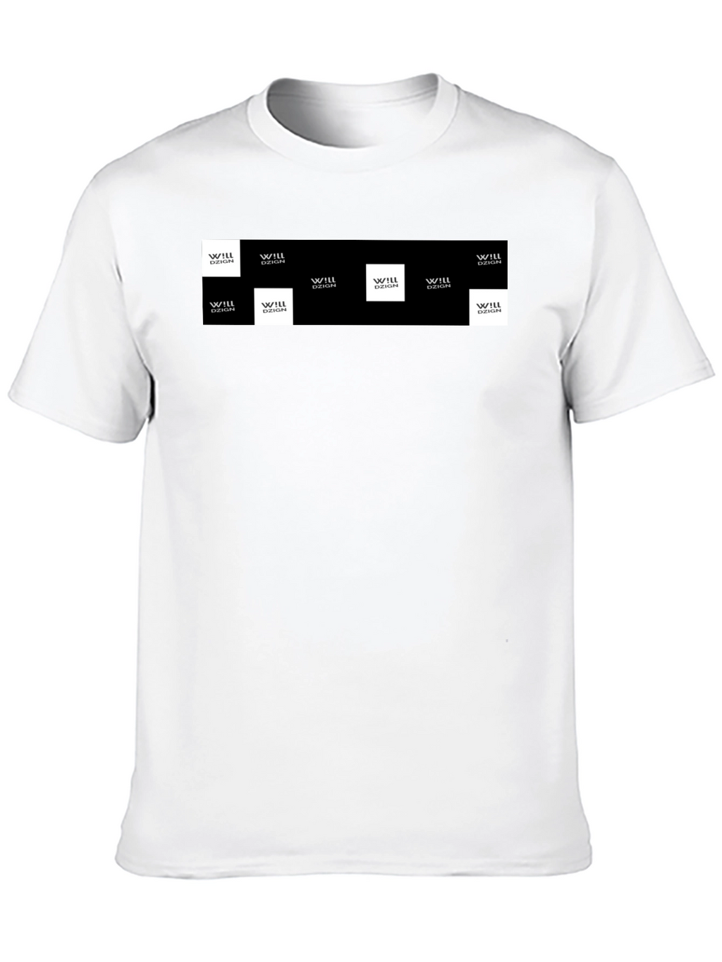 Mens Black Graphic Tee with Logo Squares