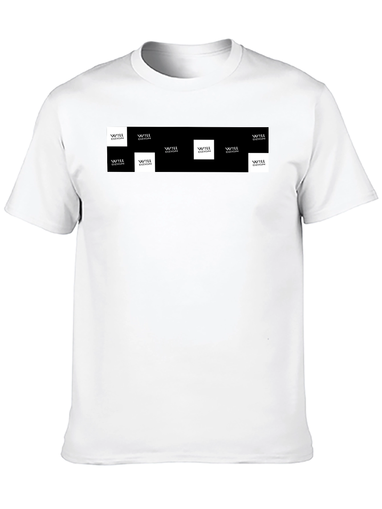 Mens Black Graphic Tee with Logo Squares