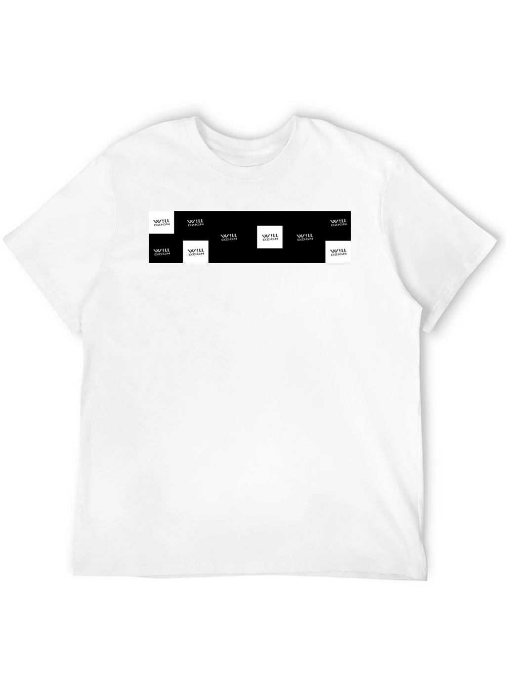Mens Black Graphic Tee with Logo Squares