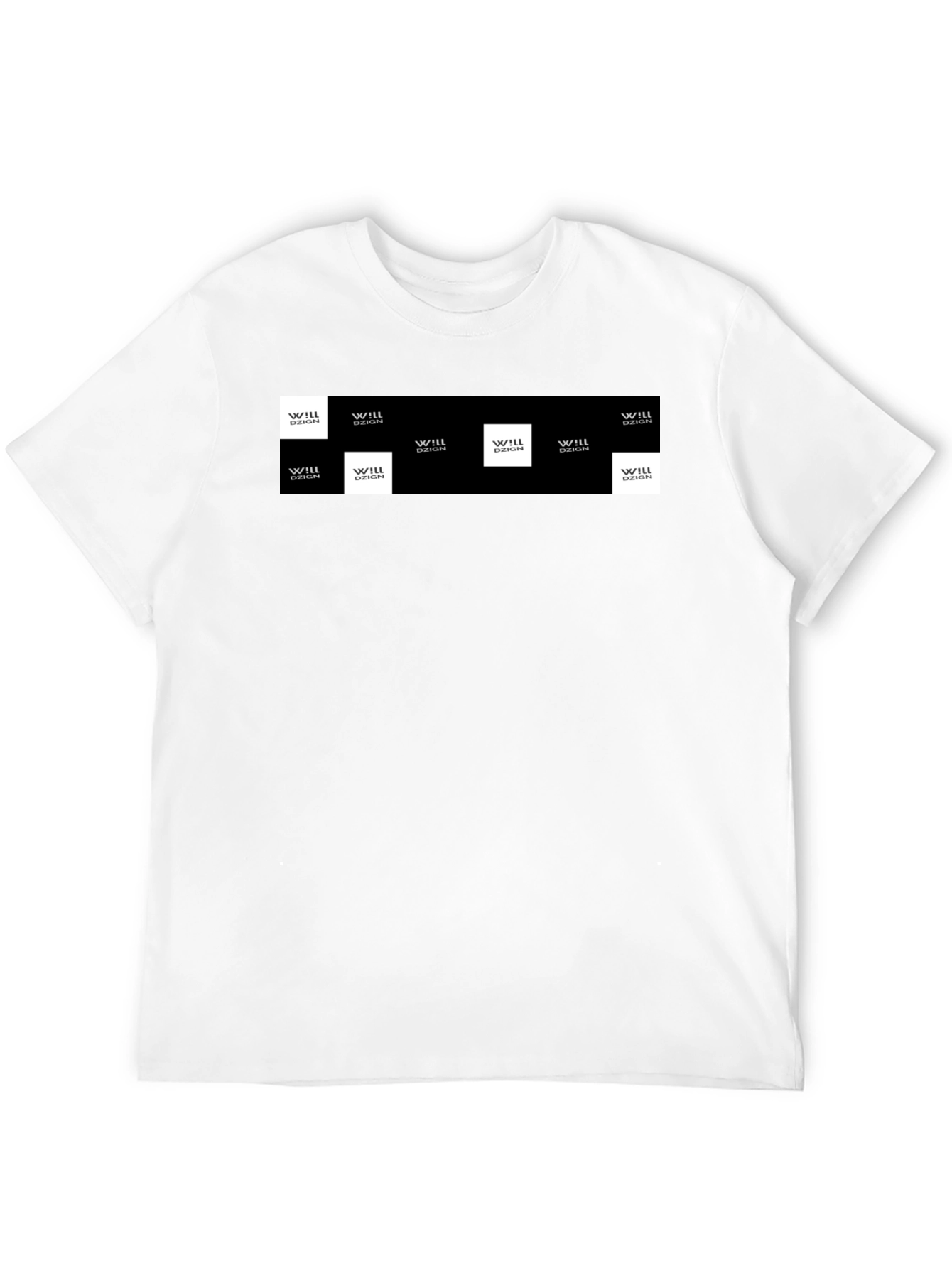 Mens Black Graphic Tee with Logo Squares
