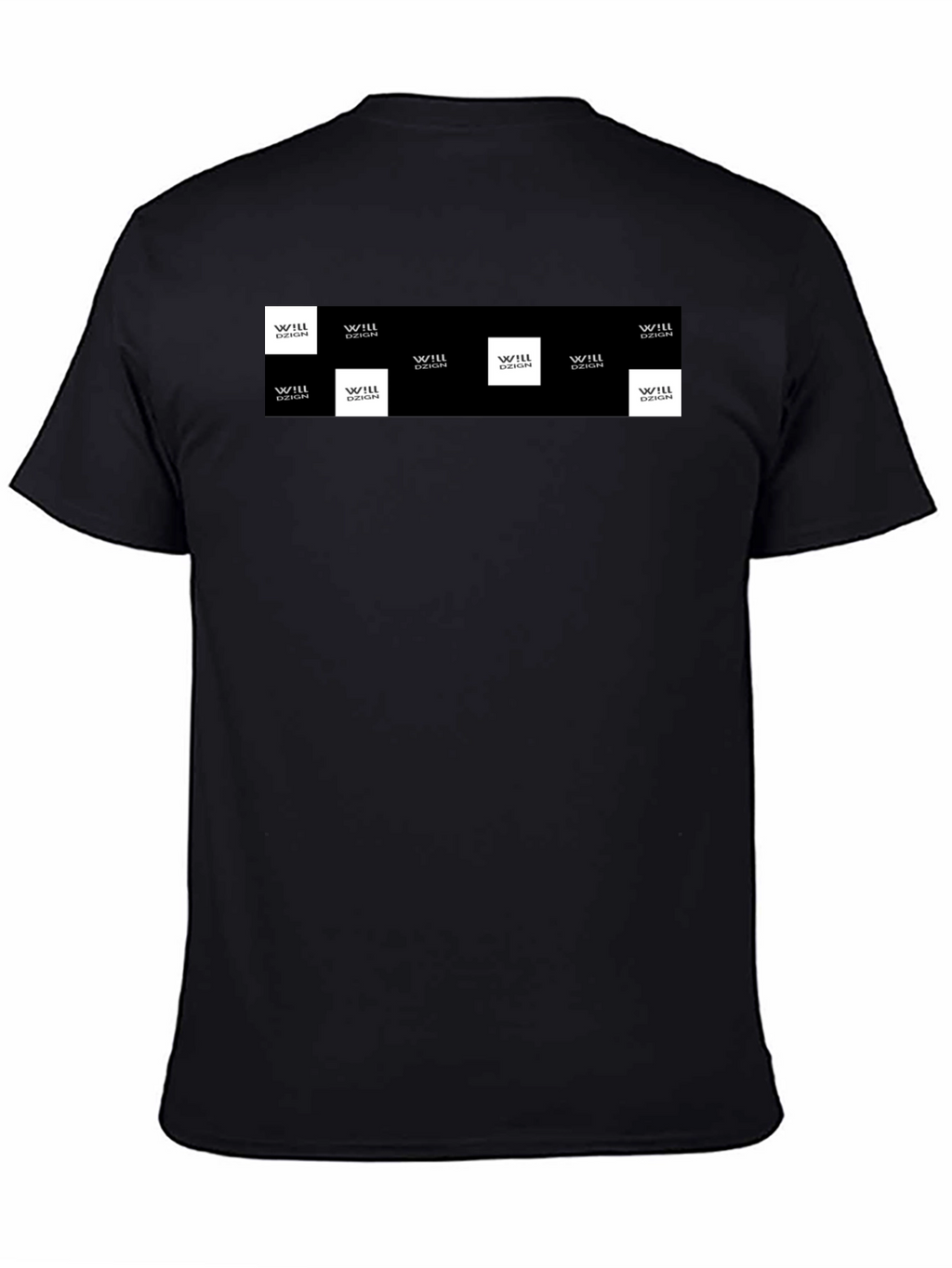 Mens Black Graphic Tee with Logo Squares