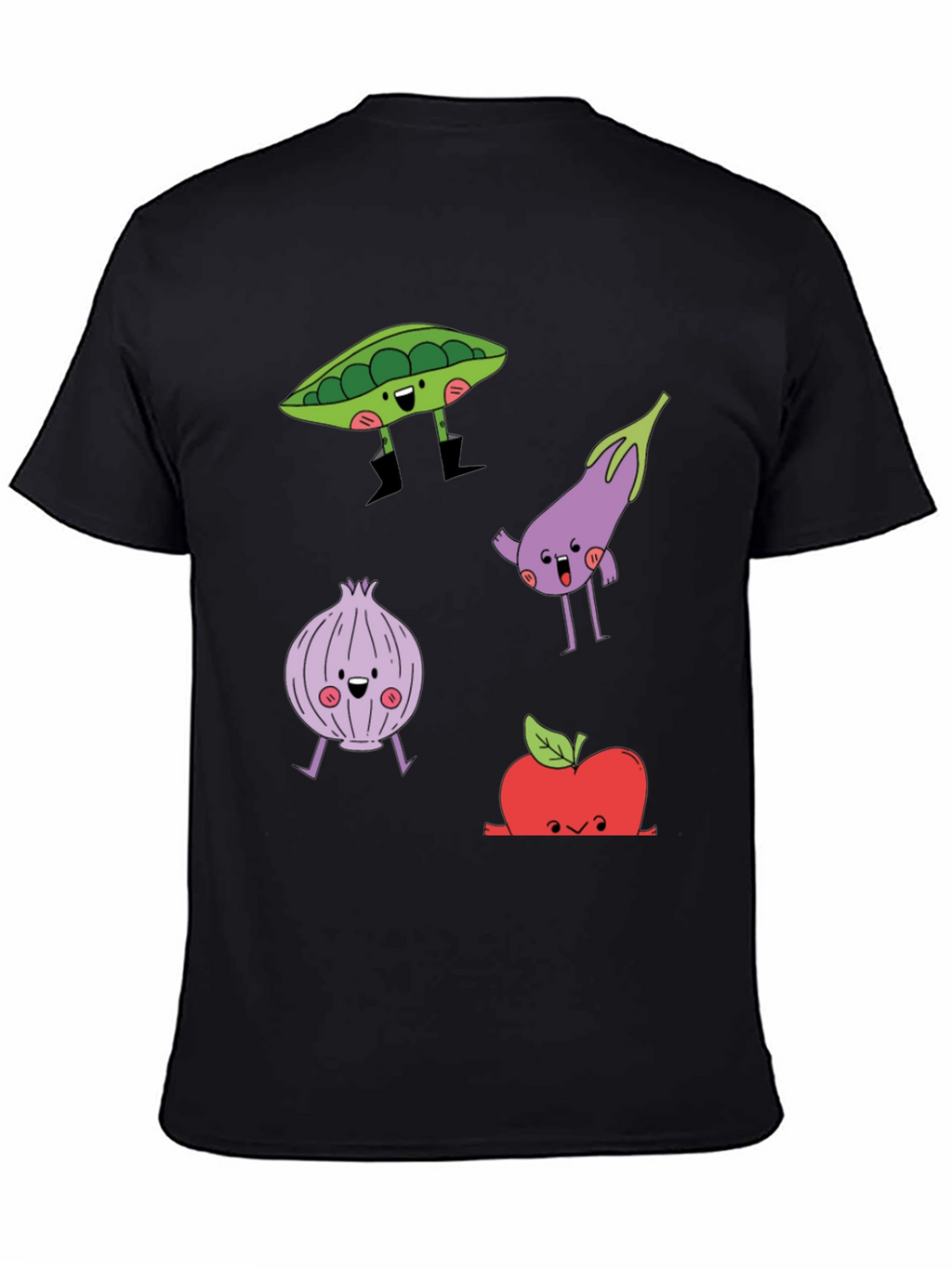 Cartoon Vegetables Graphic Print T-Shirt