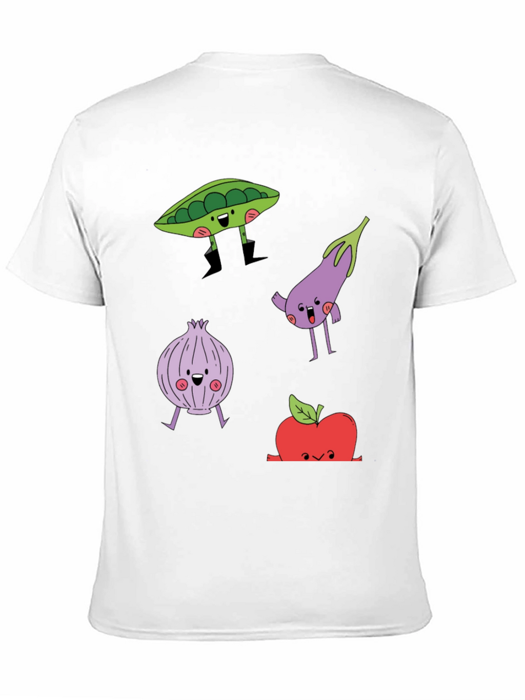 Cartoon Vegetables Graphic Print T-Shirt