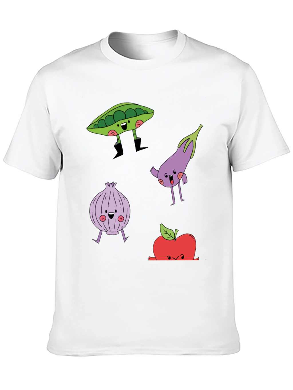 Cartoon Vegetables Graphic Print T-Shirt
