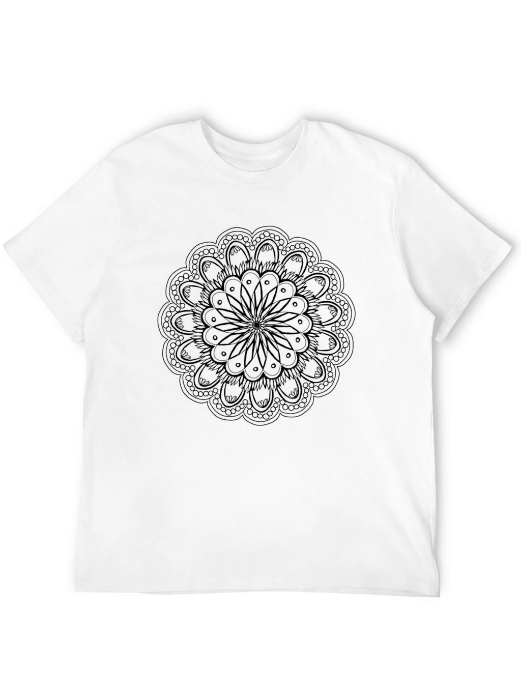 Black Mandala Graphic Tee - Mens Casual T-Shirt