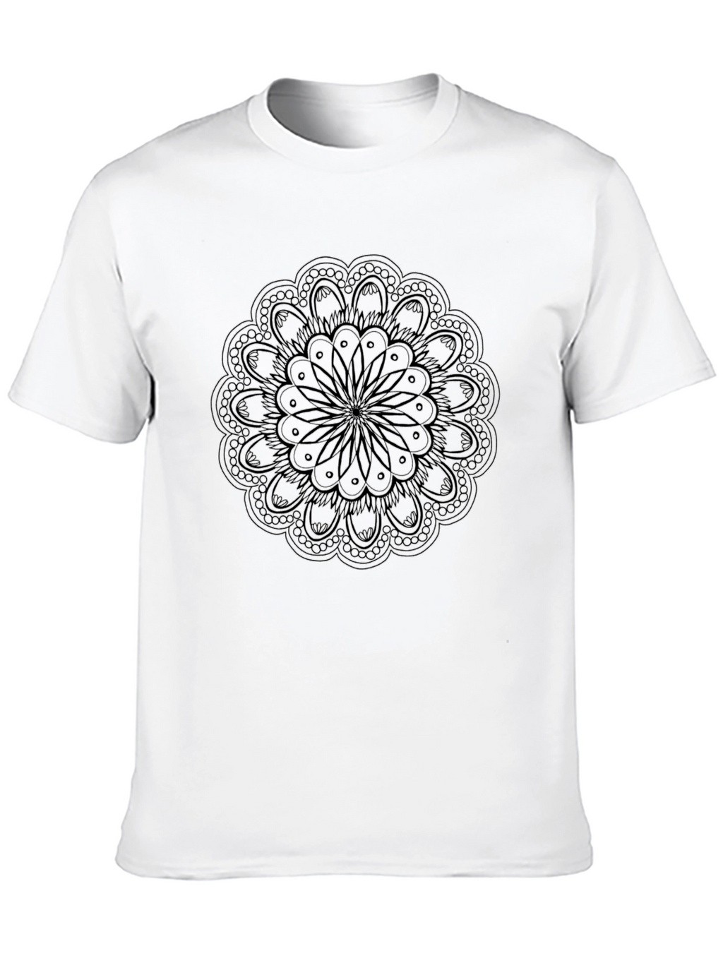Black Mandala Graphic Tee - Mens Casual T-Shirt