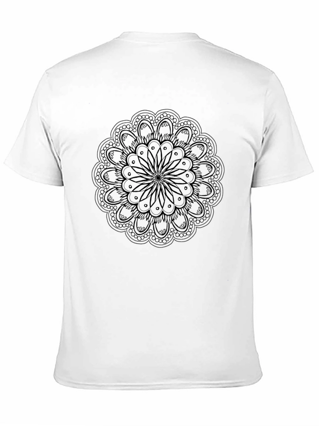 Black Mandala Graphic Tee - Mens Casual T-Shirt