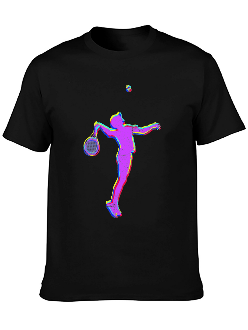 Tennis Player Graphic T-Shirt - Black