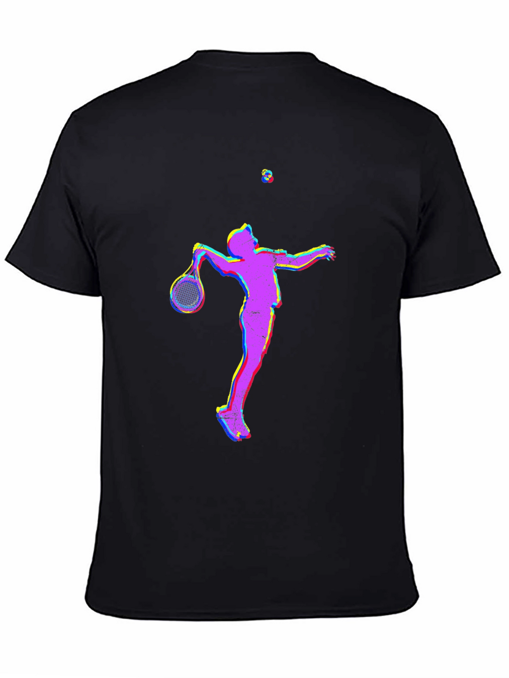 Tennis Player Graphic T-Shirt - Black