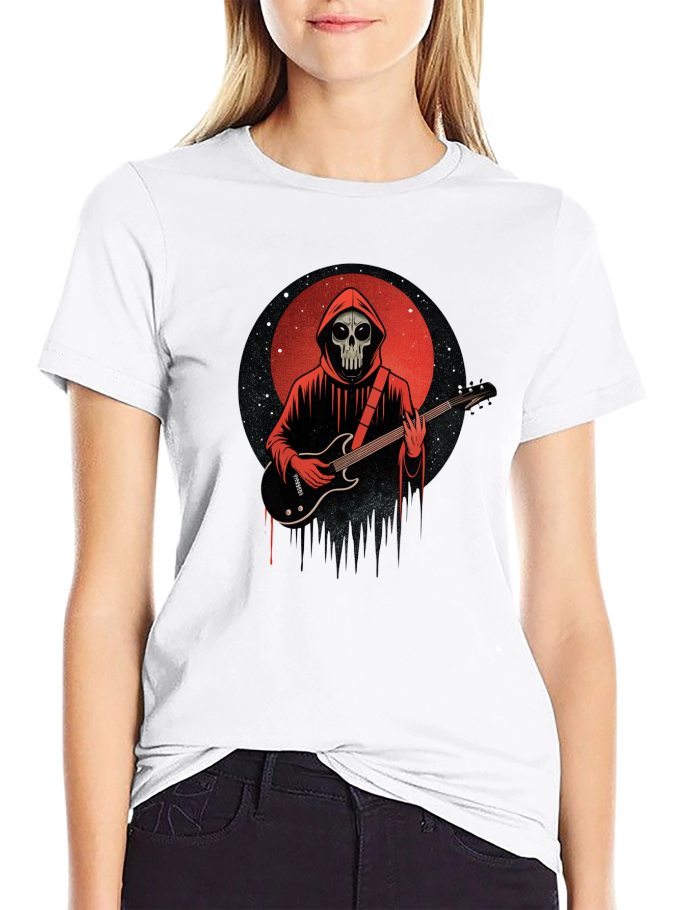 Grim Reaper Guitarist Graphic Tee - Rock Fan Shirt