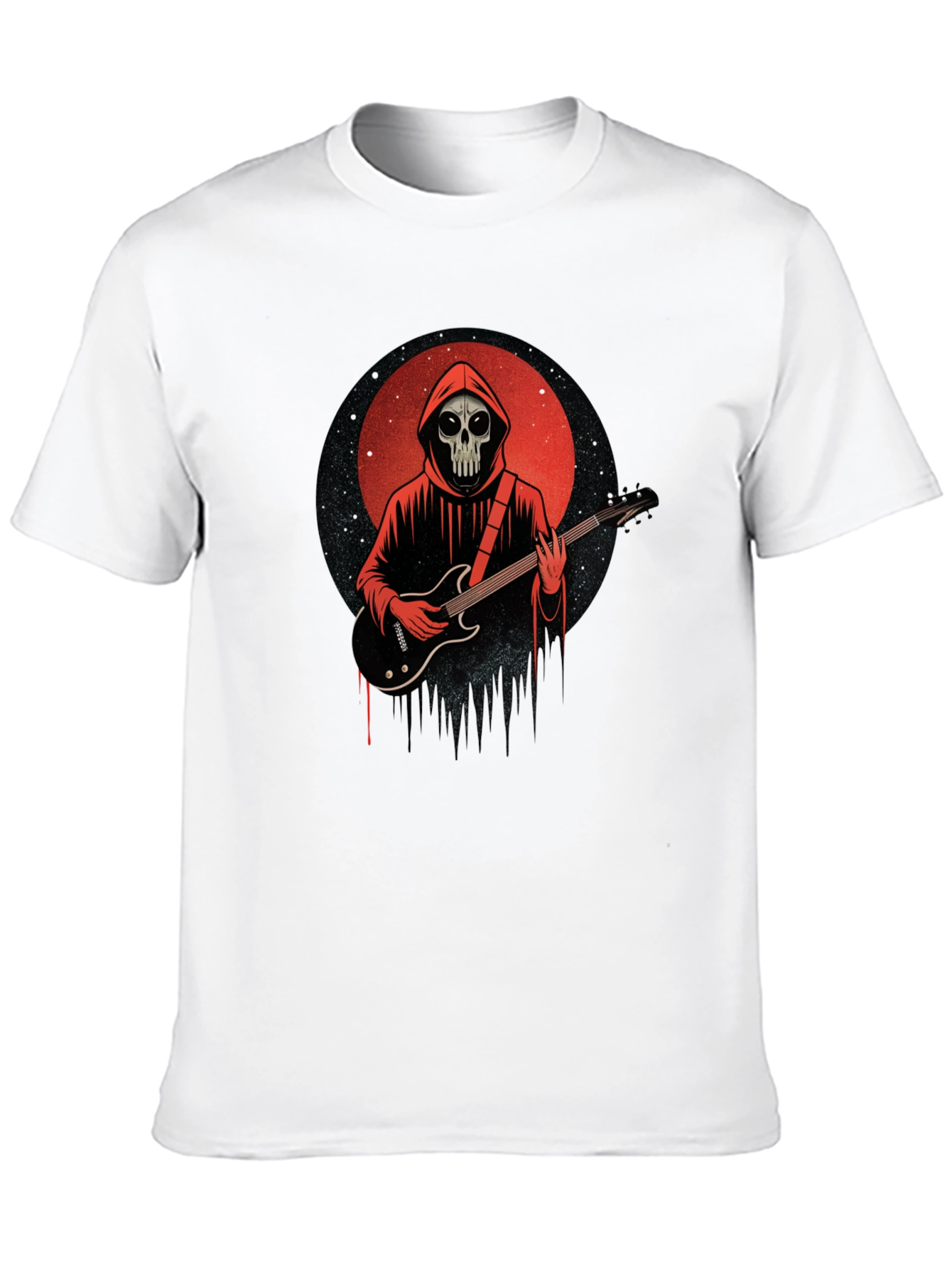 Grim Reaper Guitarist Graphic Tee - Rock Fan Shirt