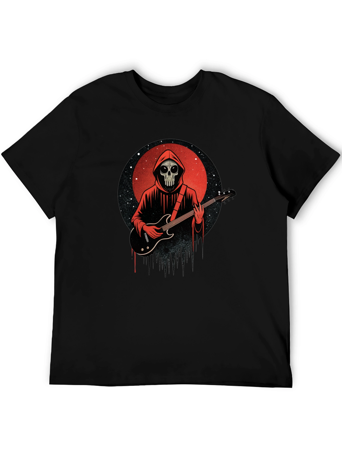 Grim Reaper Guitarist Graphic Tee - Rock Fan Shirt