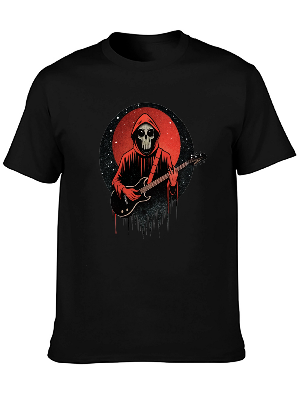 Grim Reaper Guitarist Graphic Tee - Rock Fan Shirt