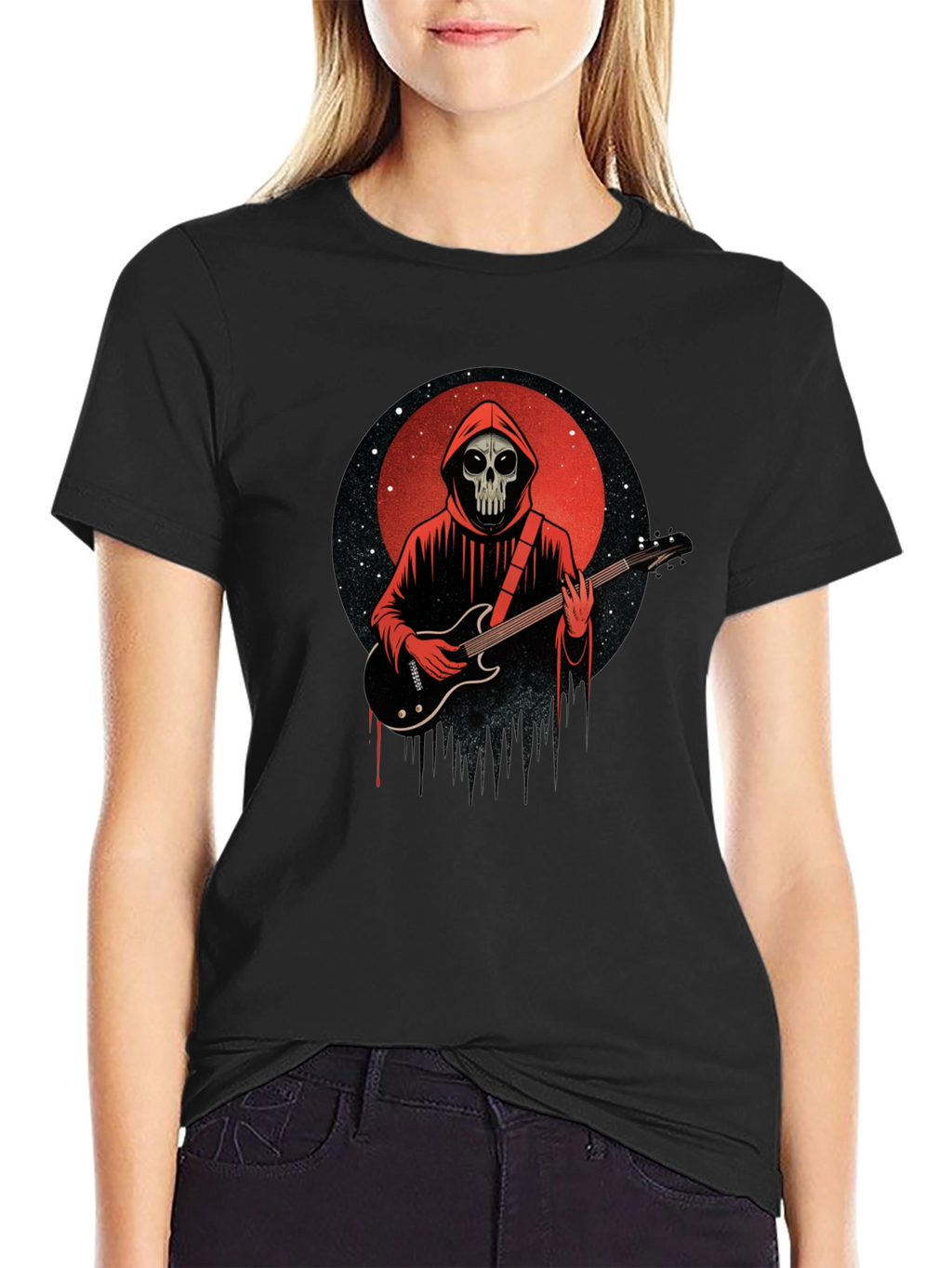 Grim Reaper Guitarist Graphic Tee - Rock Fan Shirt