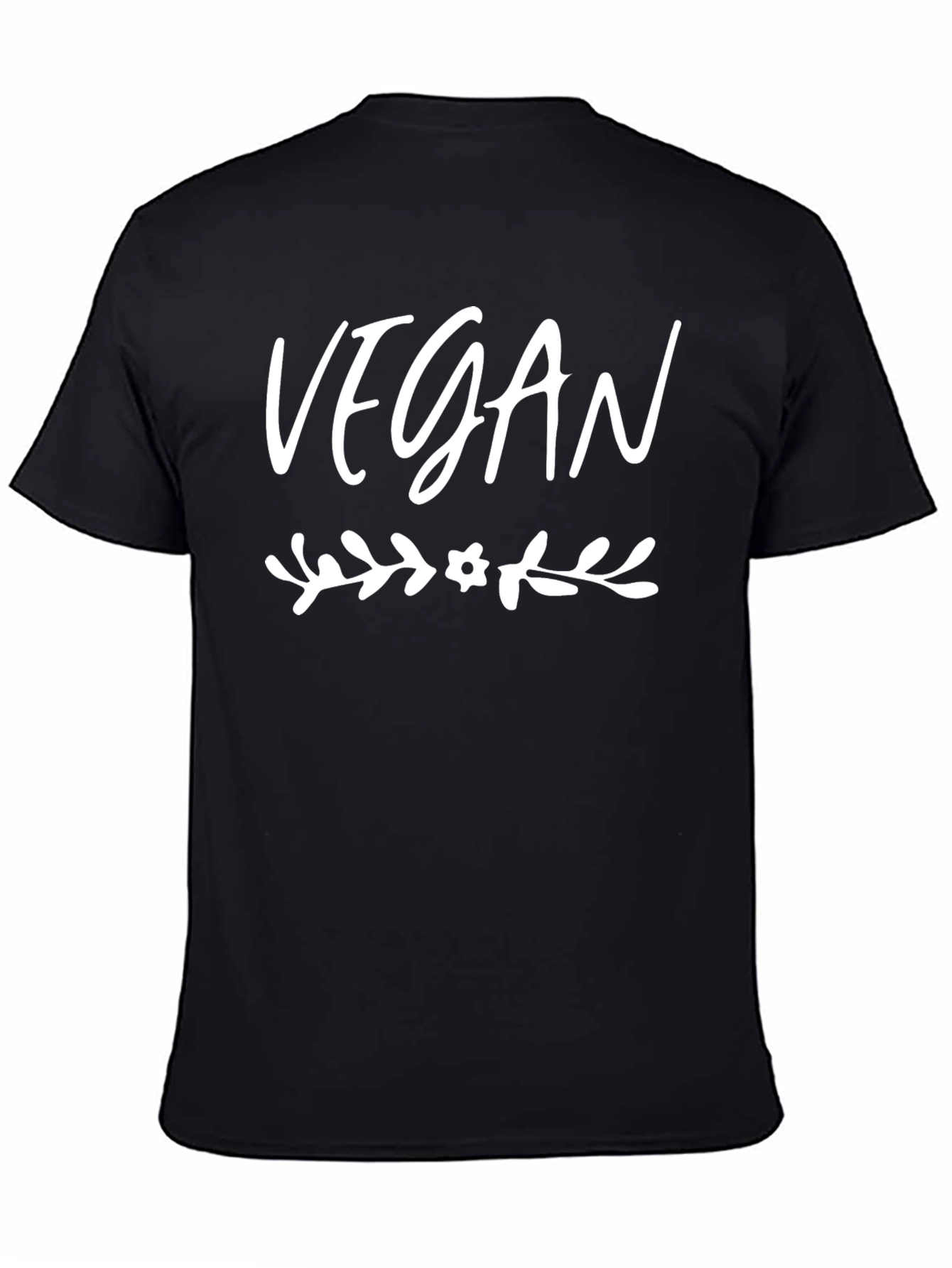 Vegan Floral T-Shirt - Unisex Black Tee