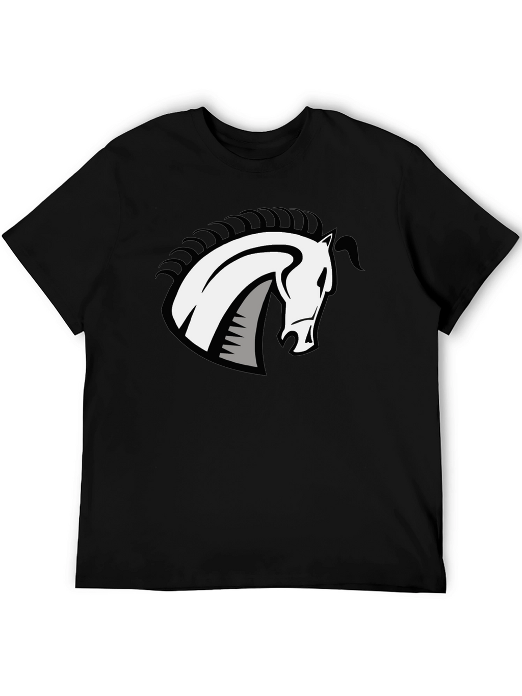 Black T-Shirt with Horse Head Design