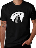 Black T-Shirt with Horse Head Design