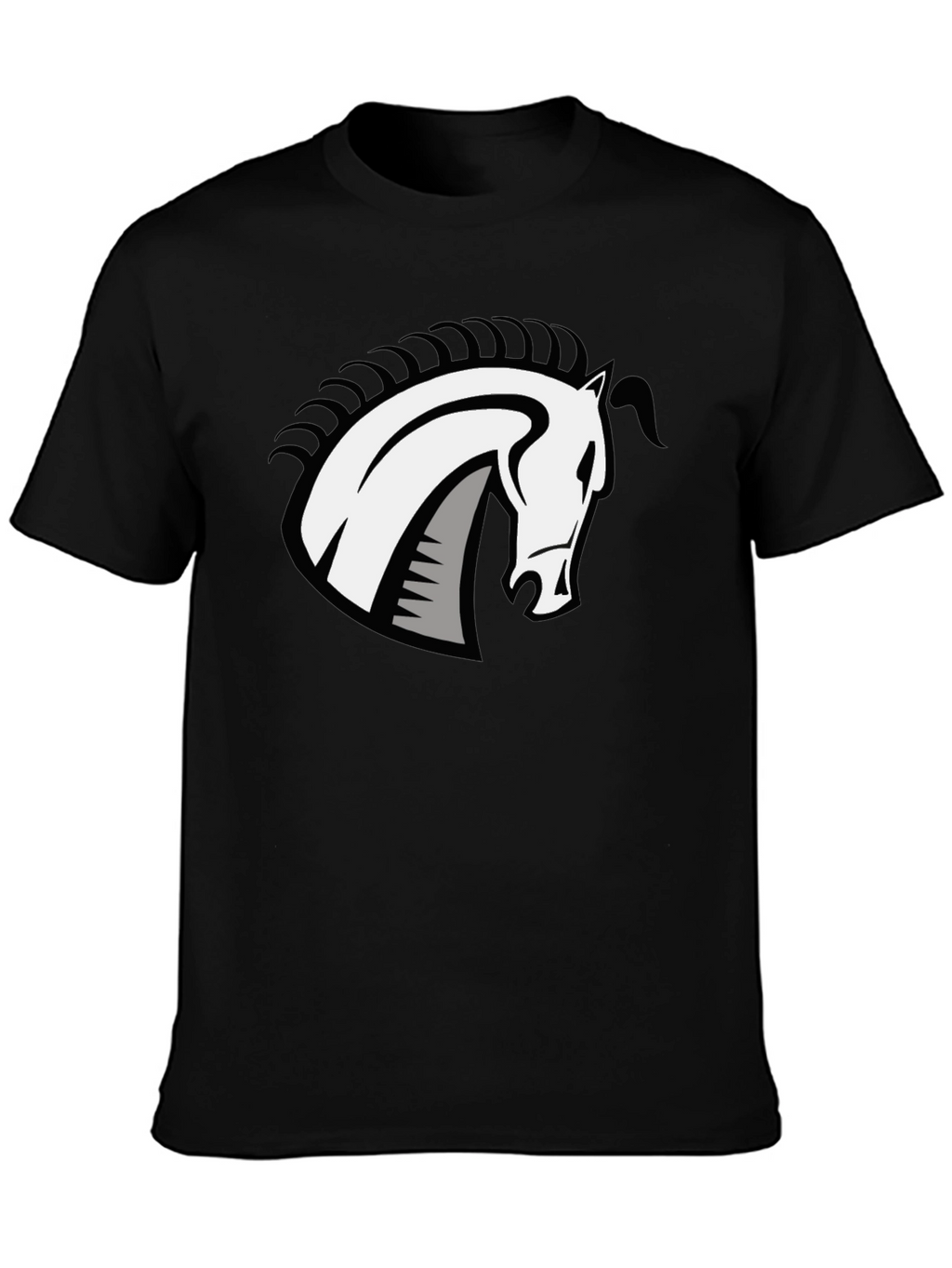 Black T-Shirt with Horse Head Design