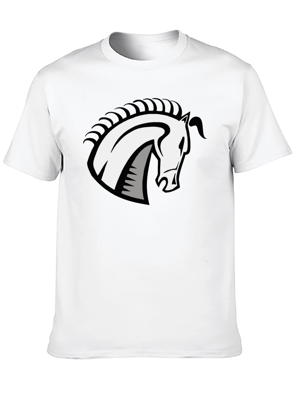 Black T-Shirt with Horse Head Design