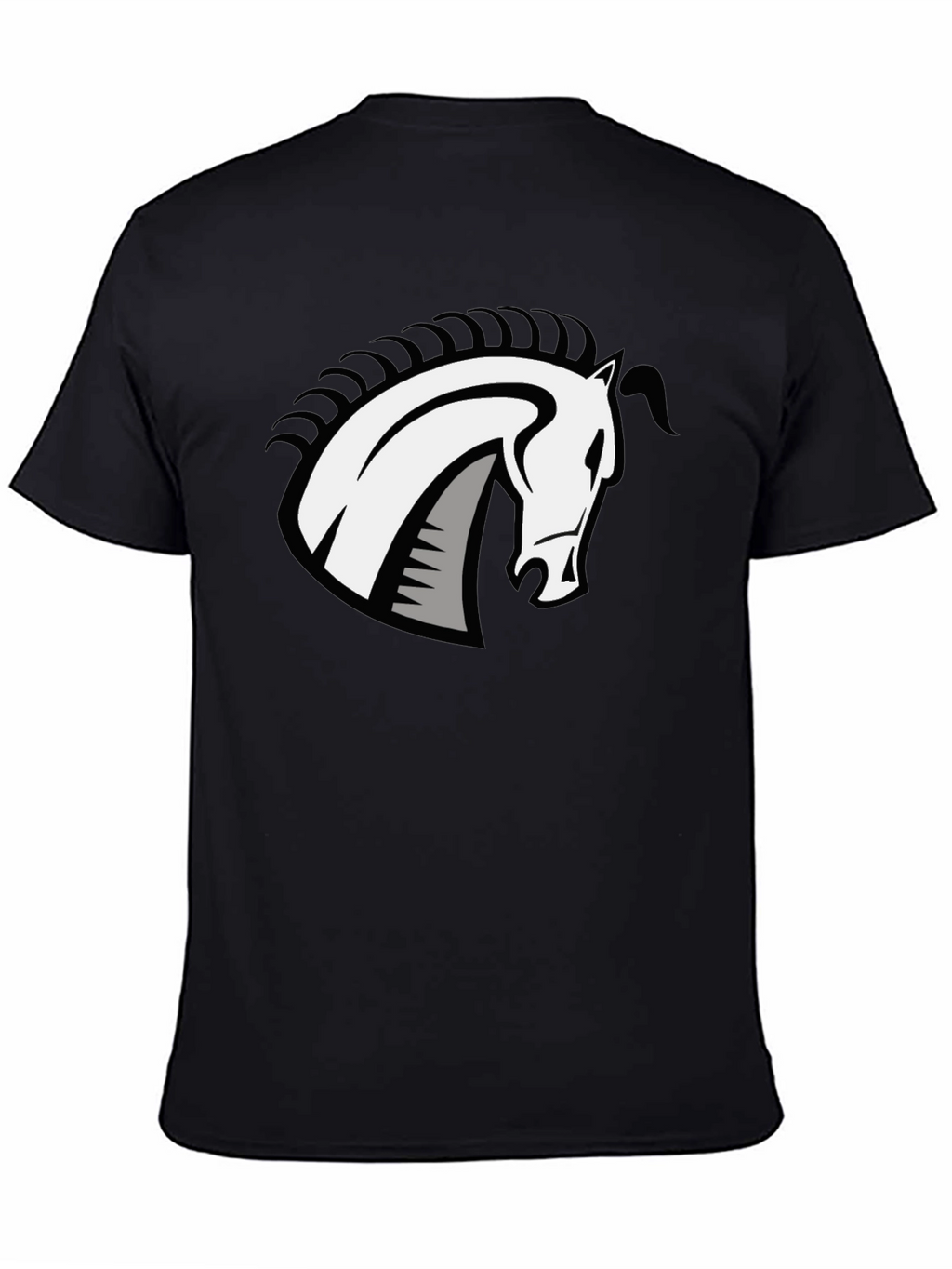 Black T-Shirt with Horse Head Design
