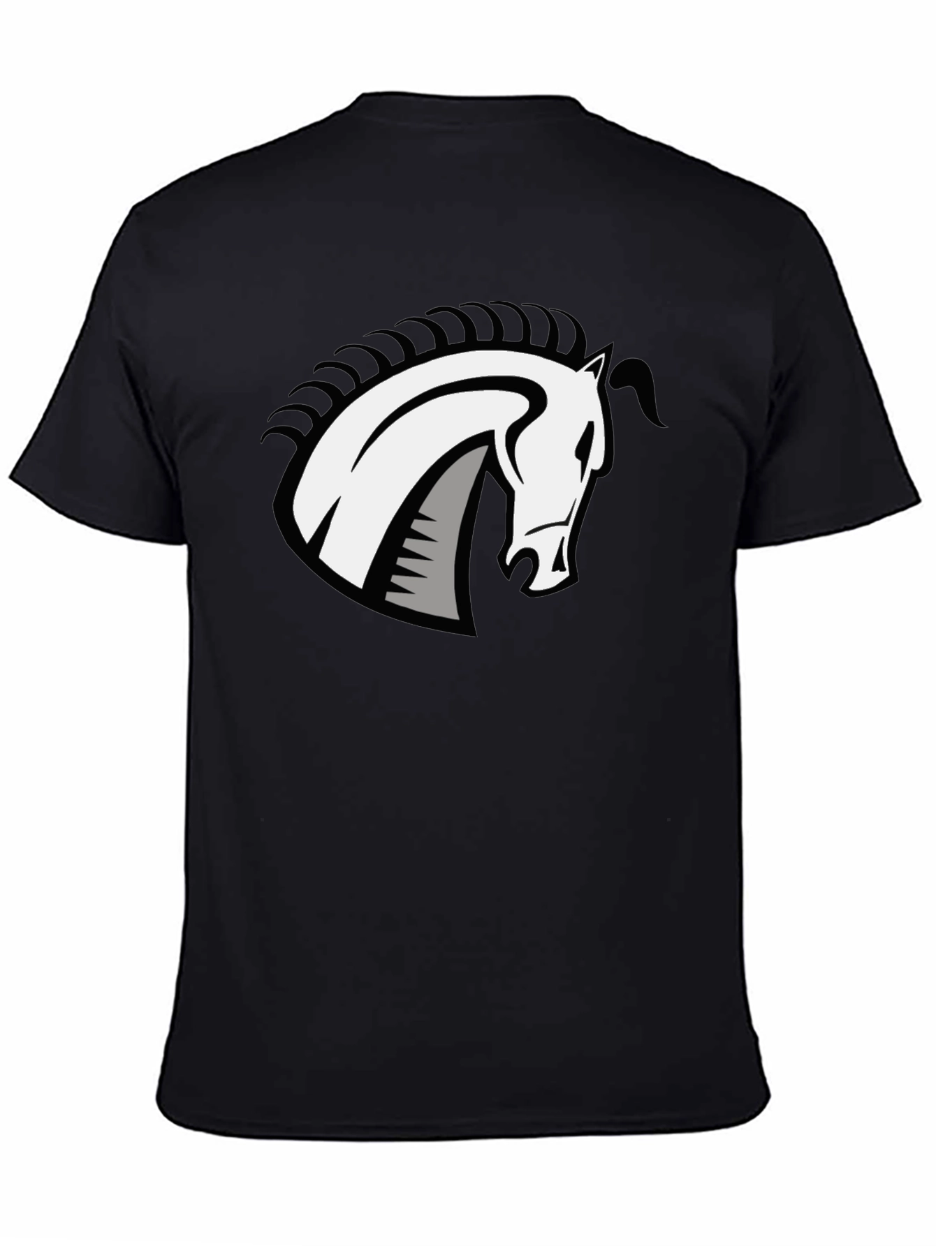Black T-Shirt with Horse Head Design