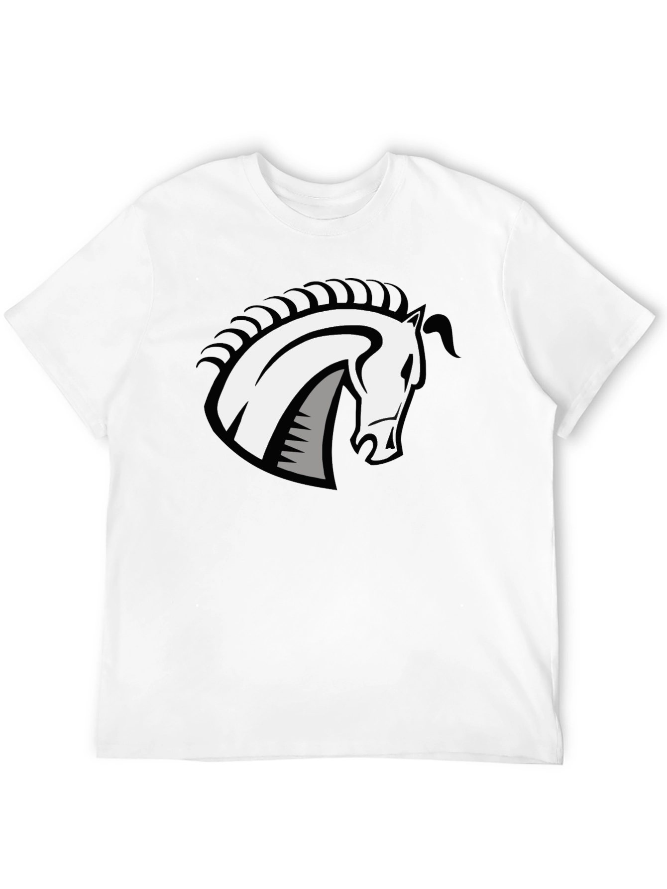 Black T-Shirt with Horse Head Design