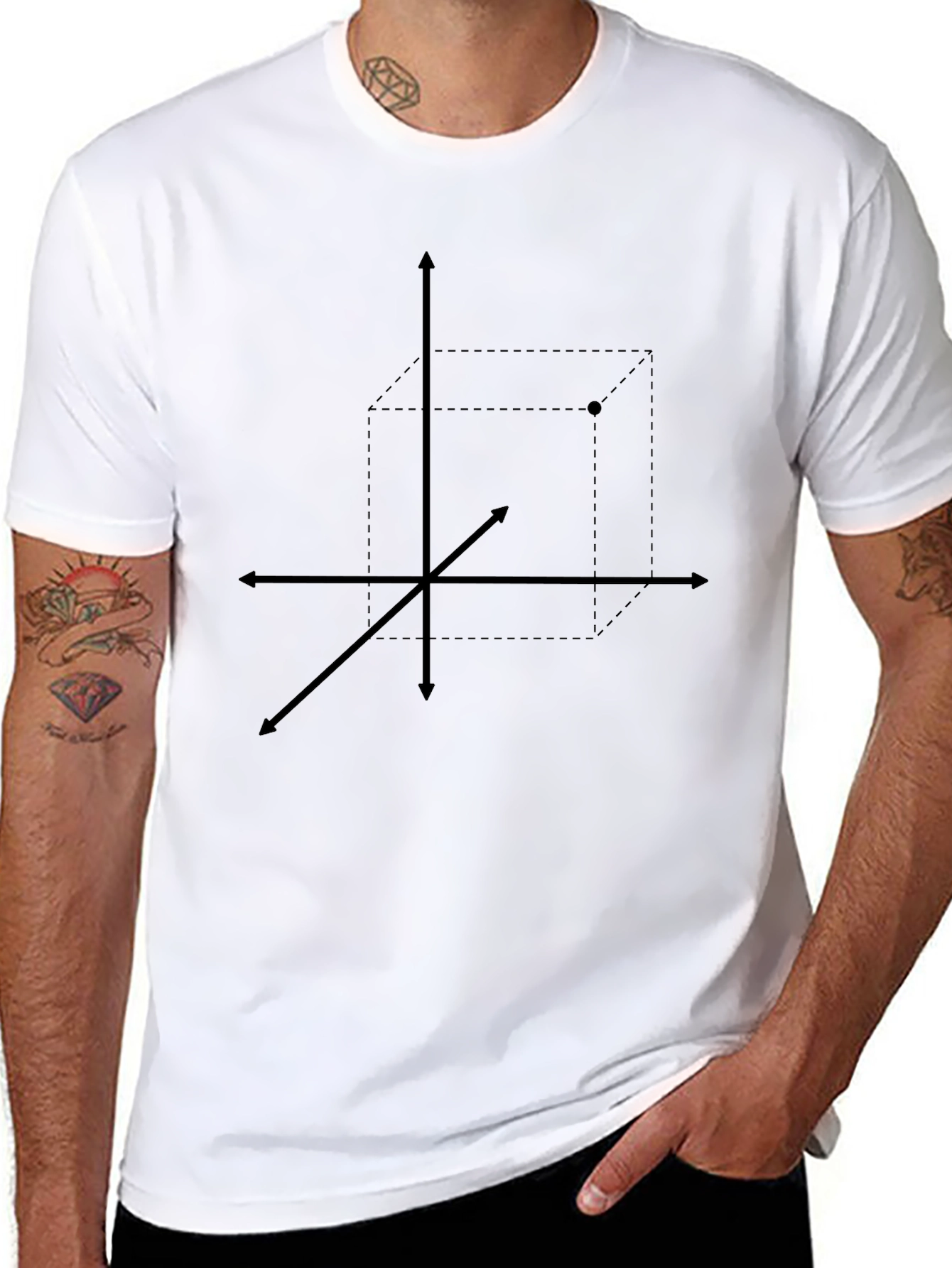 Black T-Shirt with 3D Cube Design