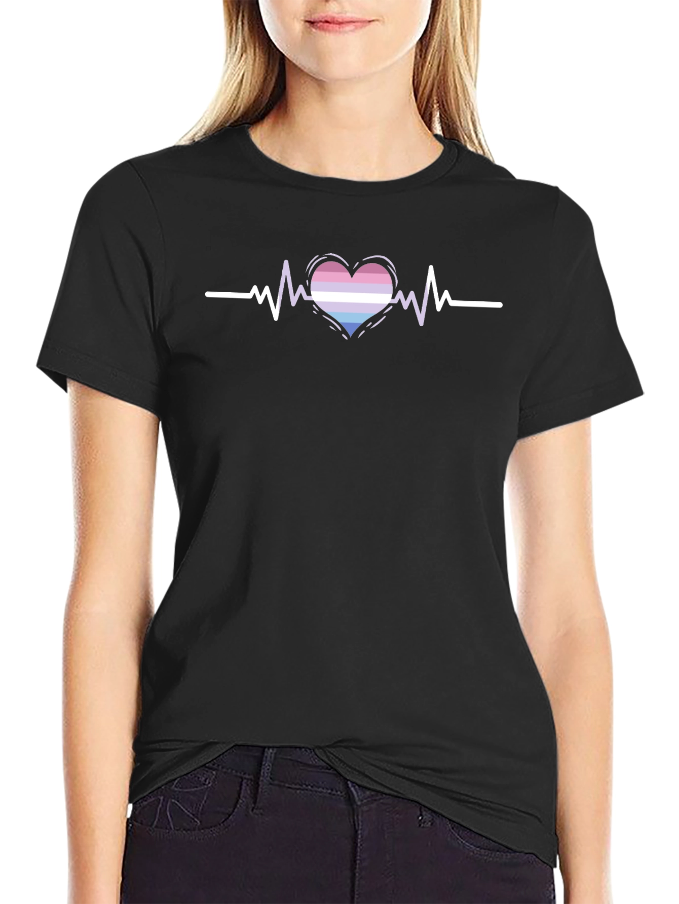 Bisexual Pride Heartbeat T-Shirt