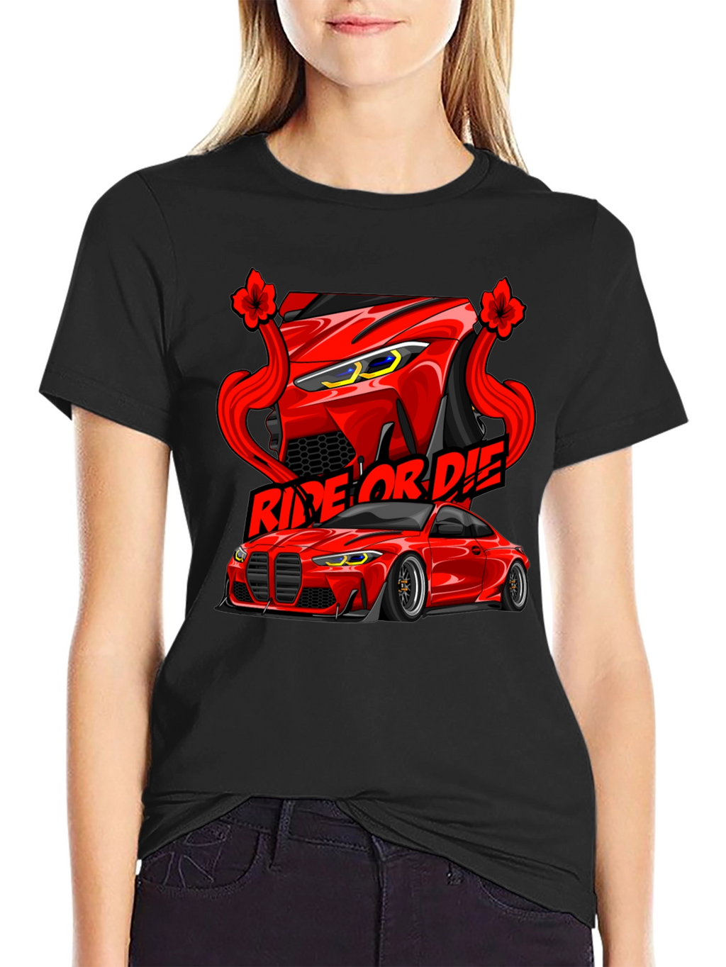 Ride or Die Car Graphic Tee - Black