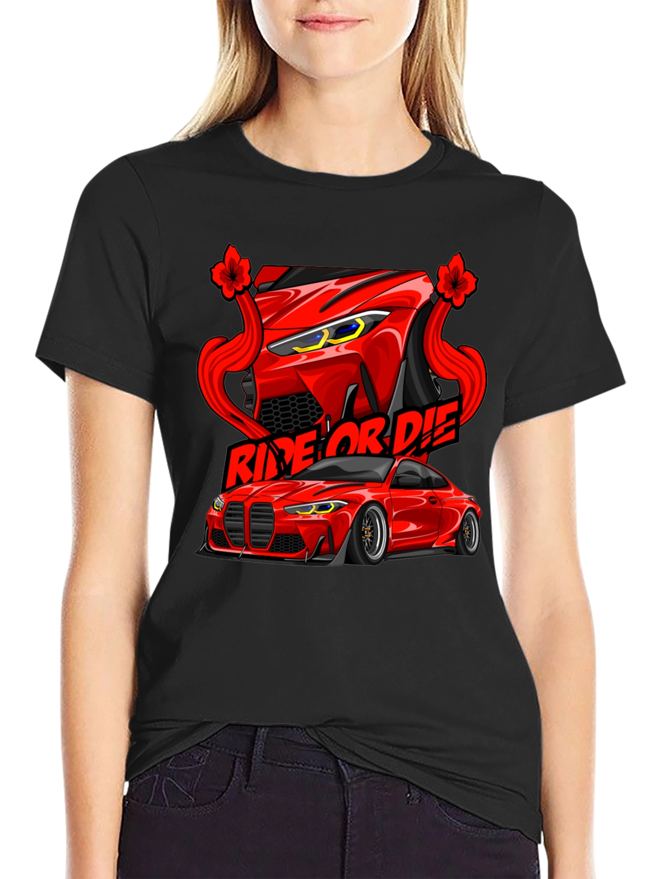 Ride or Die Car Graphic Tee - Black