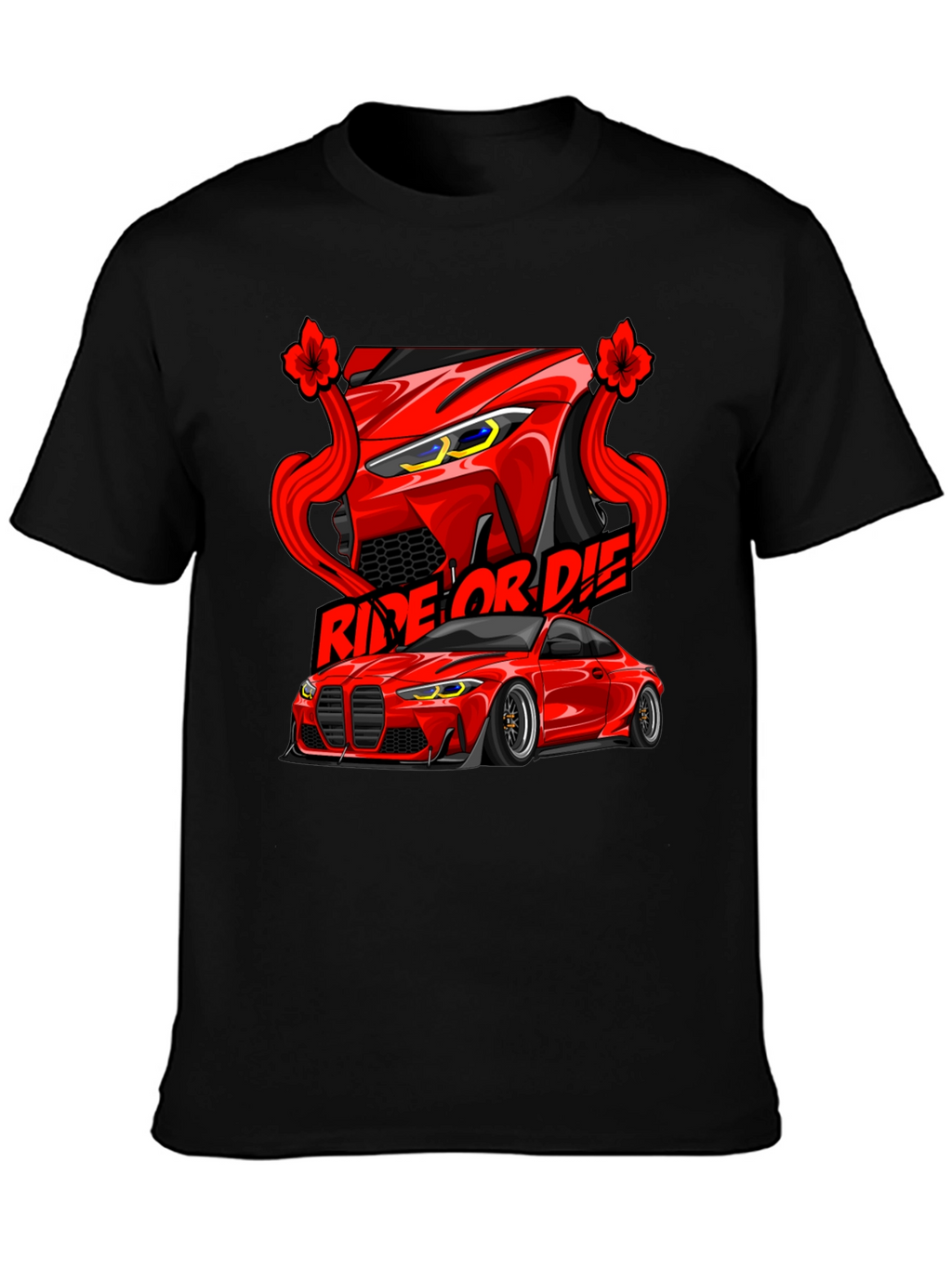Ride or Die Car Graphic Tee - Black