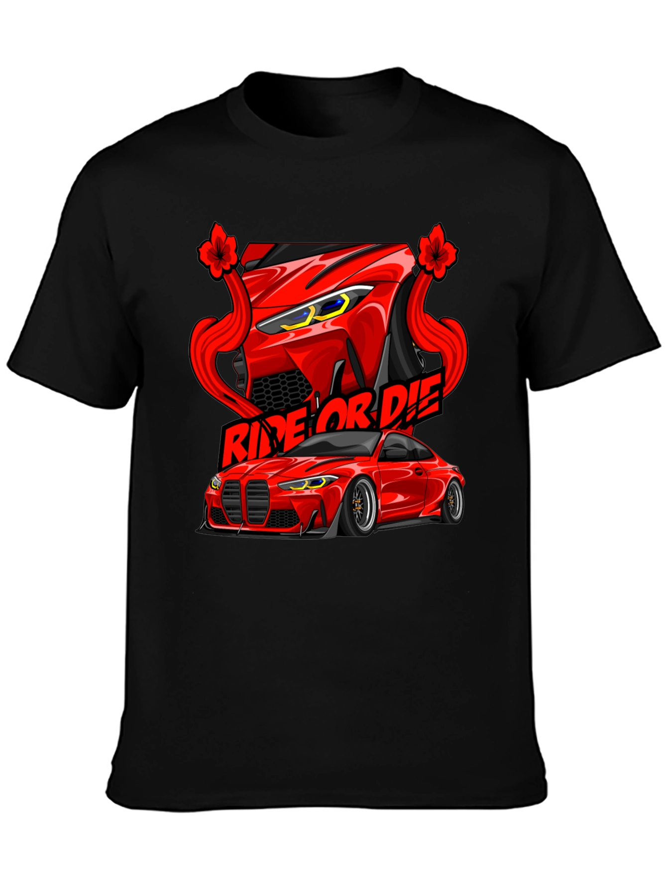 Ride or Die Car Graphic Tee - Black