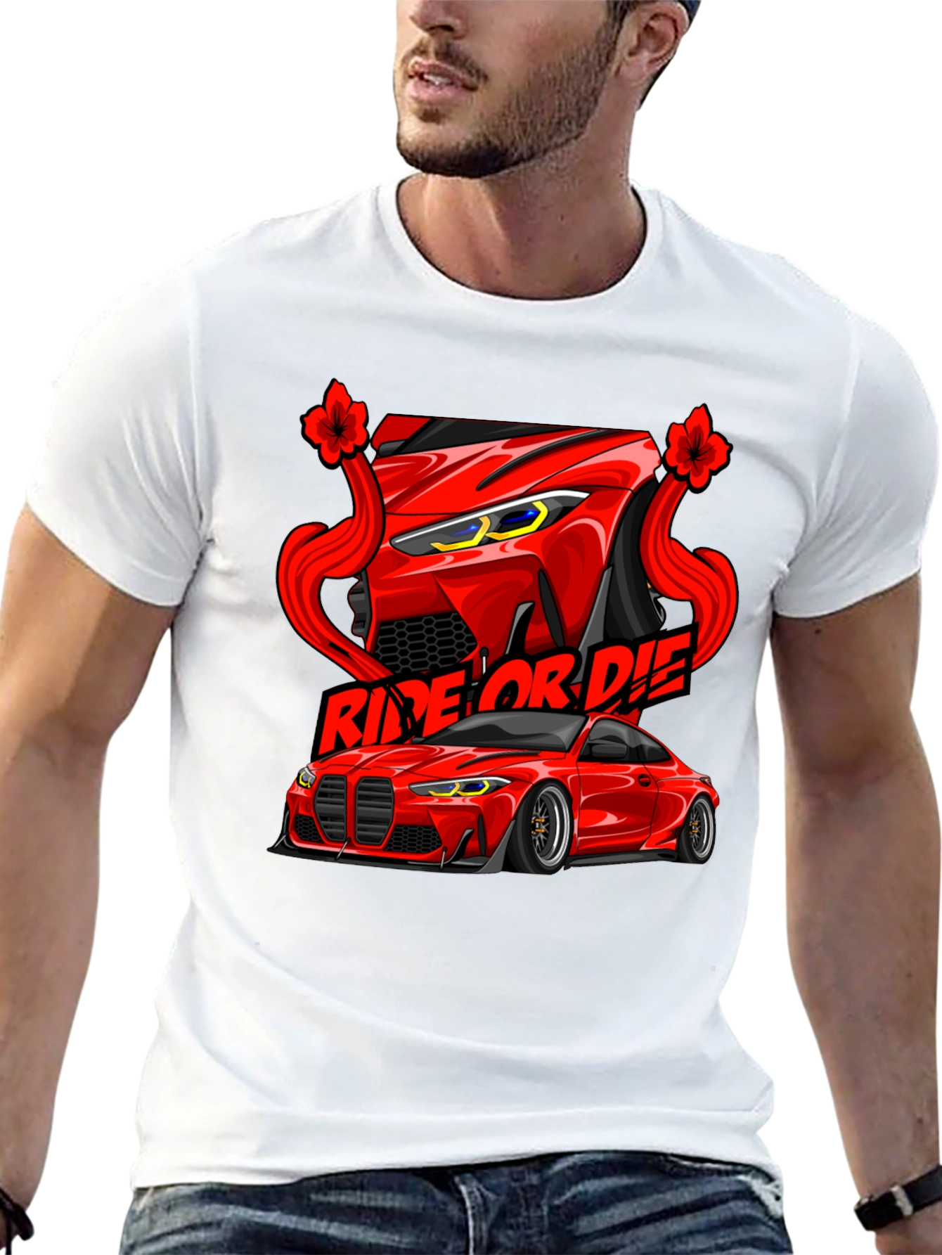 Ride or Die Car Graphic Tee - Black