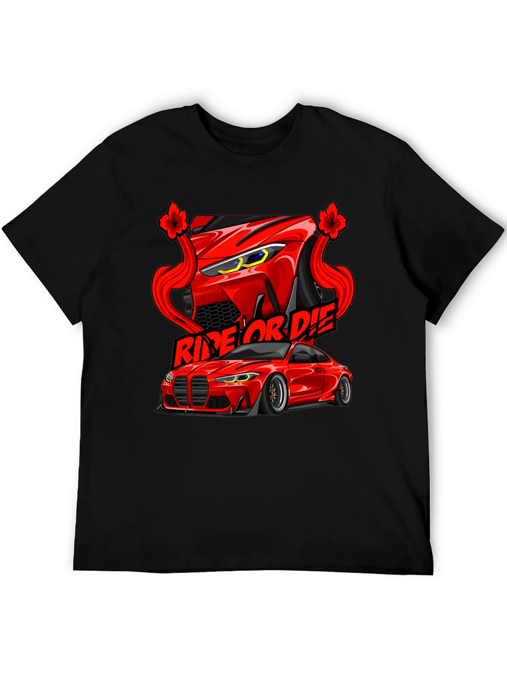 Ride or Die Car Graphic Tee - Black