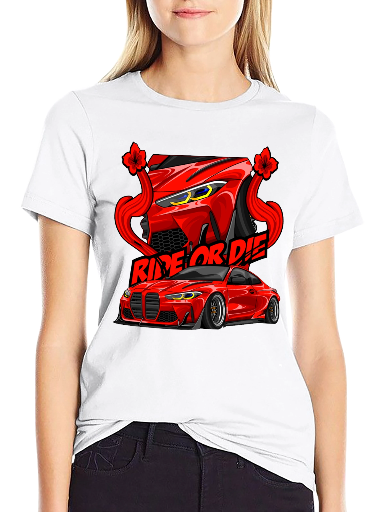 Ride or Die Car Graphic Tee - Black