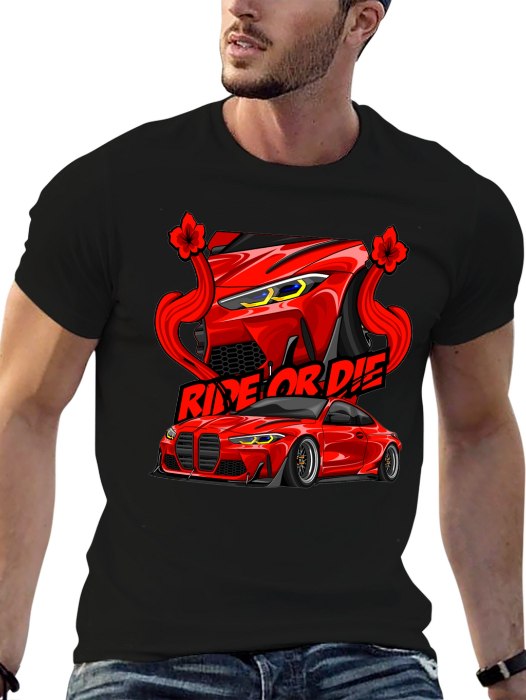 Ride or Die Car Graphic Tee - Black