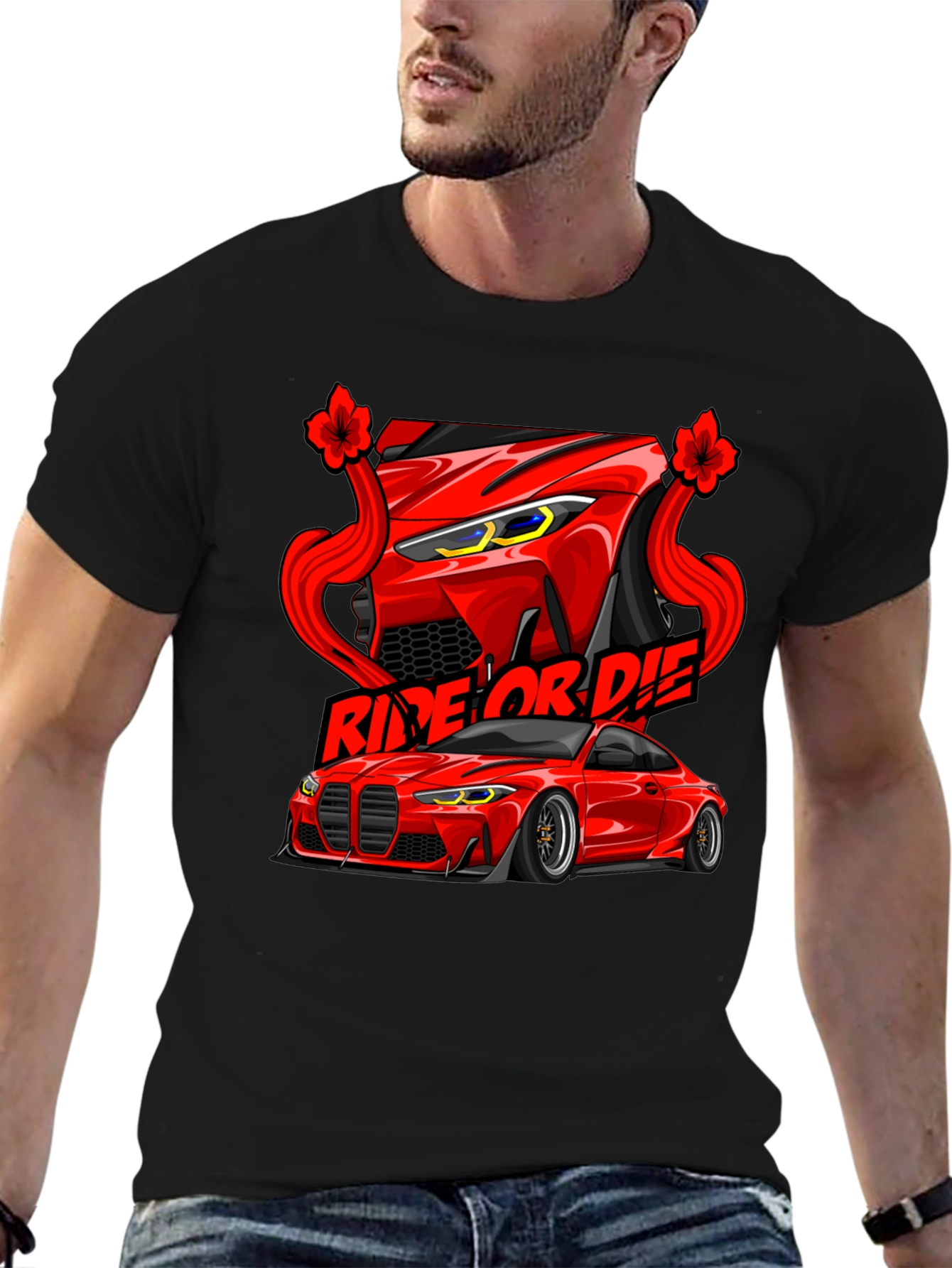 Ride or Die Car Graphic Tee - Black