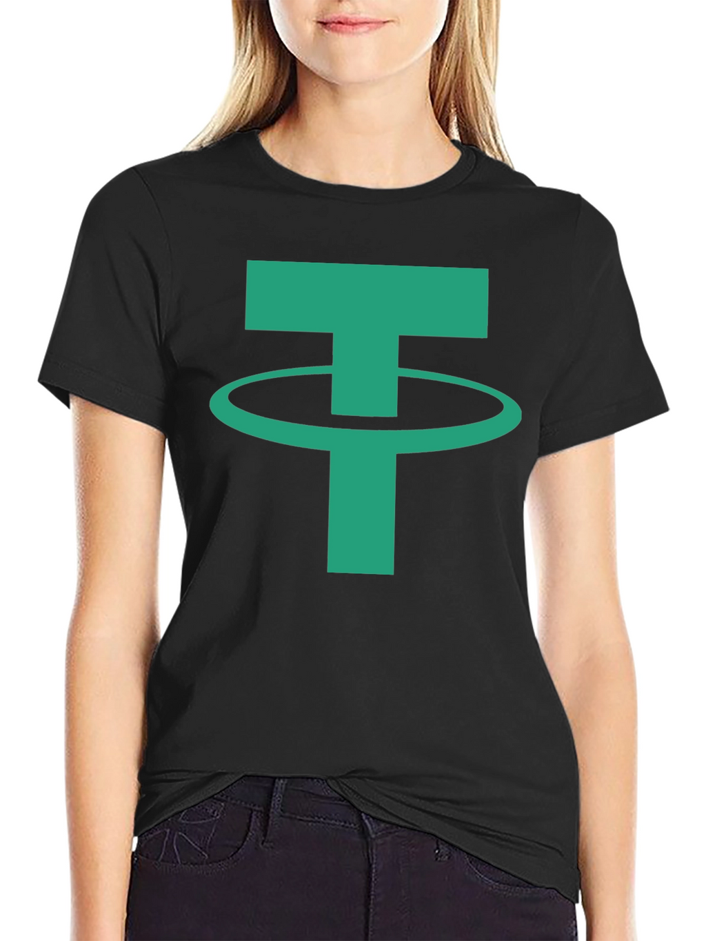 Tether Crypto Logo T-Shirt - Black