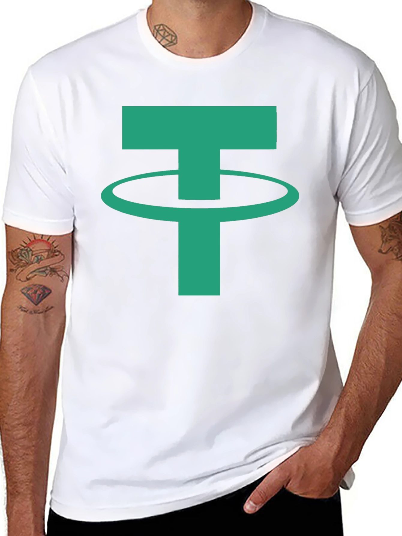 Tether Crypto Logo T-Shirt - Black