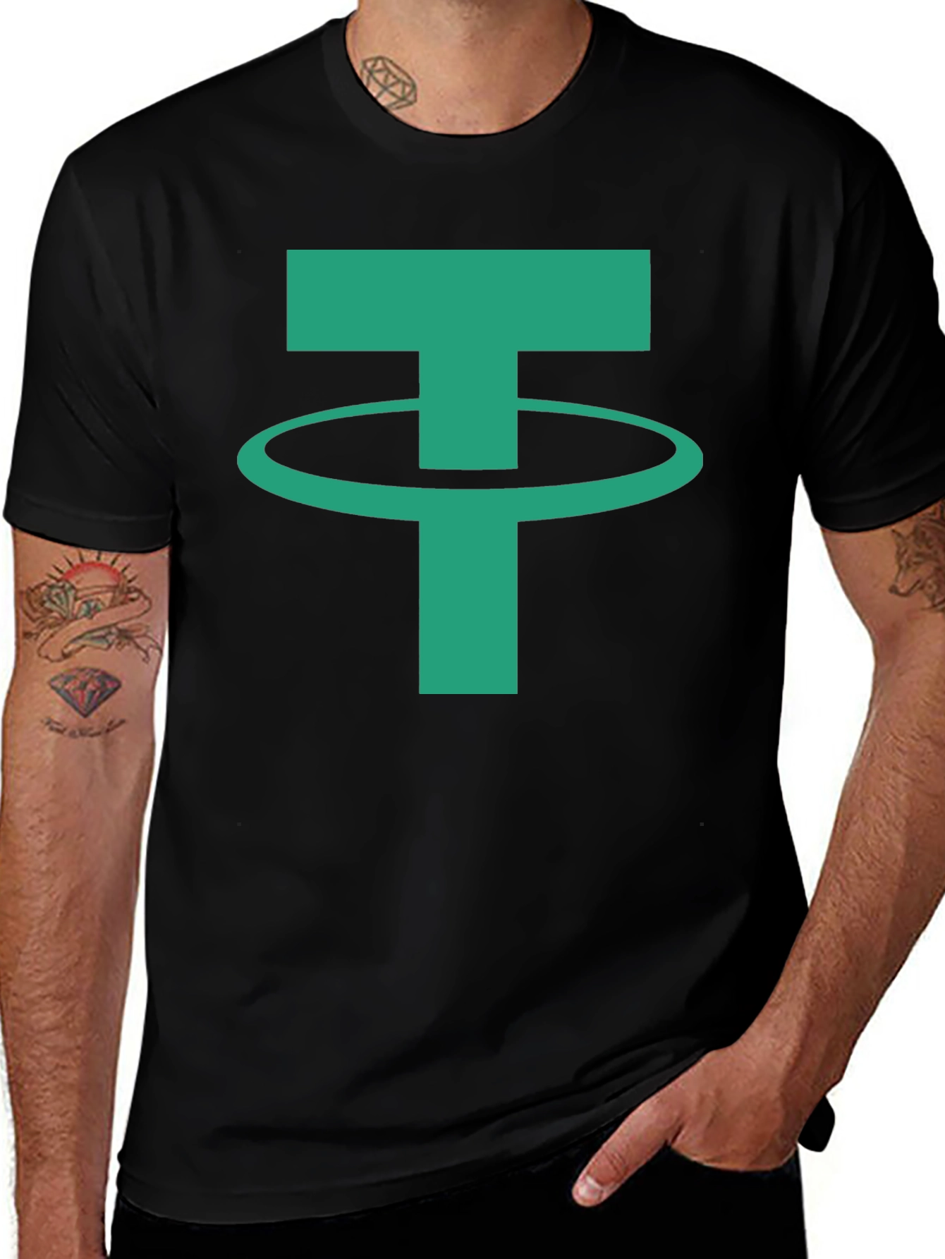 Tether Crypto Logo T-Shirt - Black