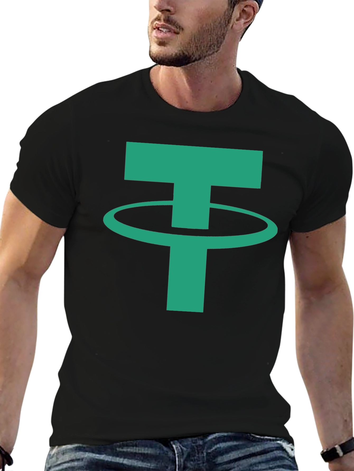 Tether Crypto Logo T-Shirt - Black