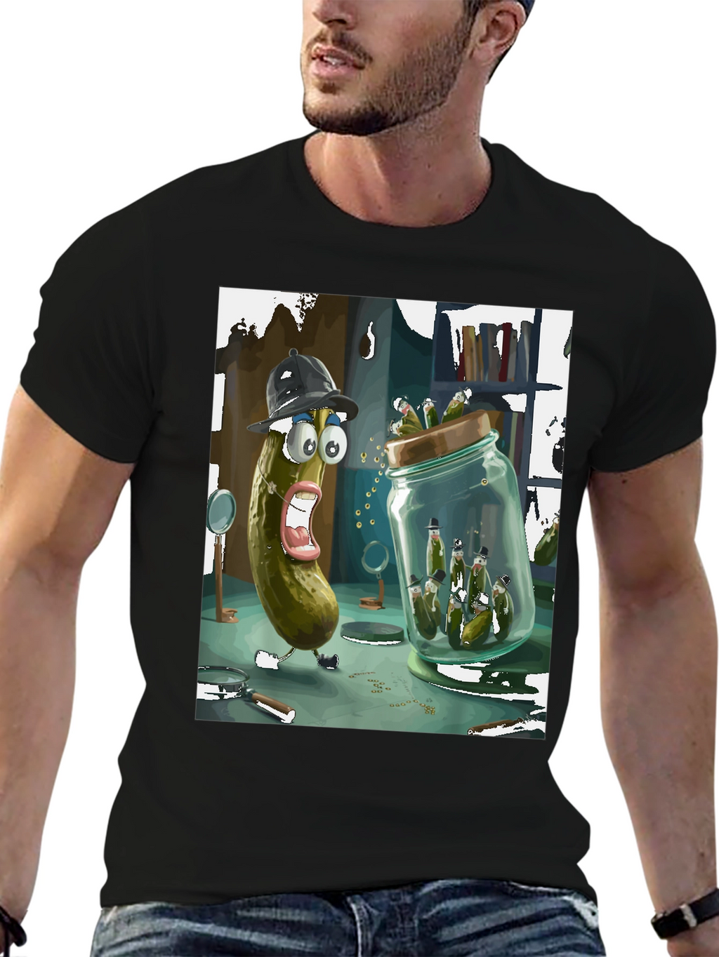 Pickle Detective Graphic Tee - Quirky Humor