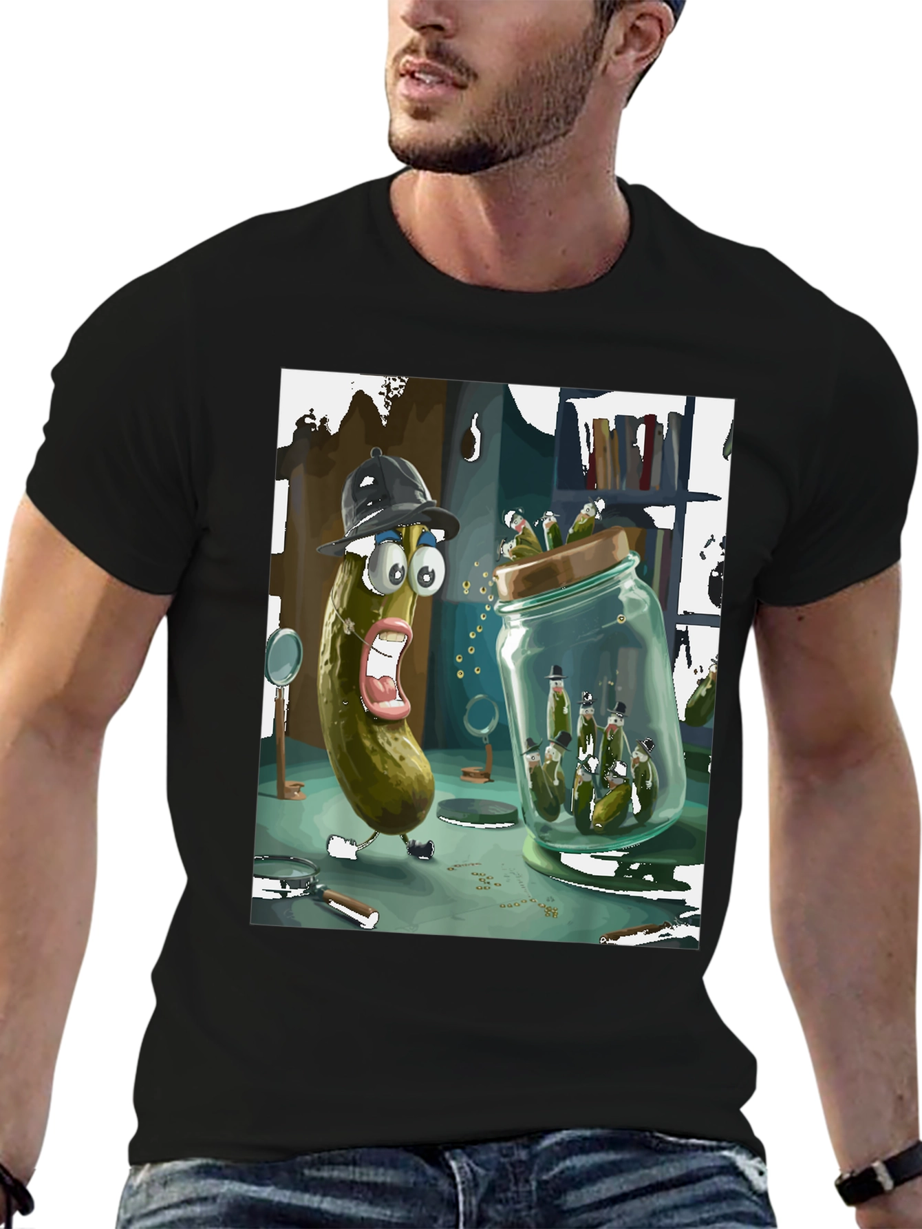Pickle Detective Graphic Tee - Quirky Humor