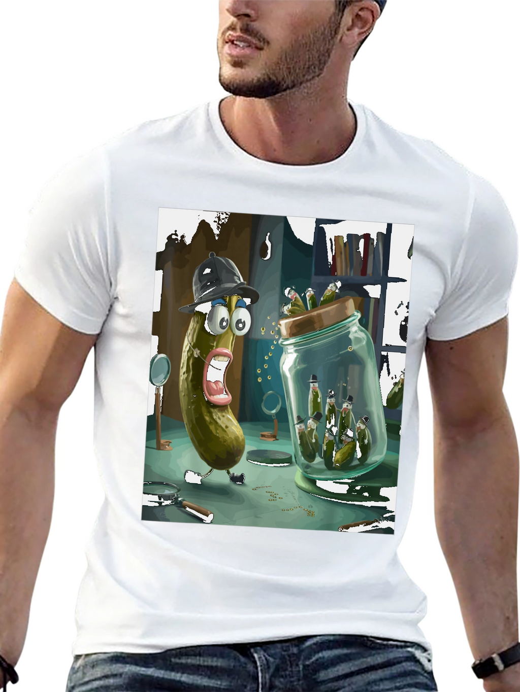 Pickle Detective Graphic Tee - Quirky Humor