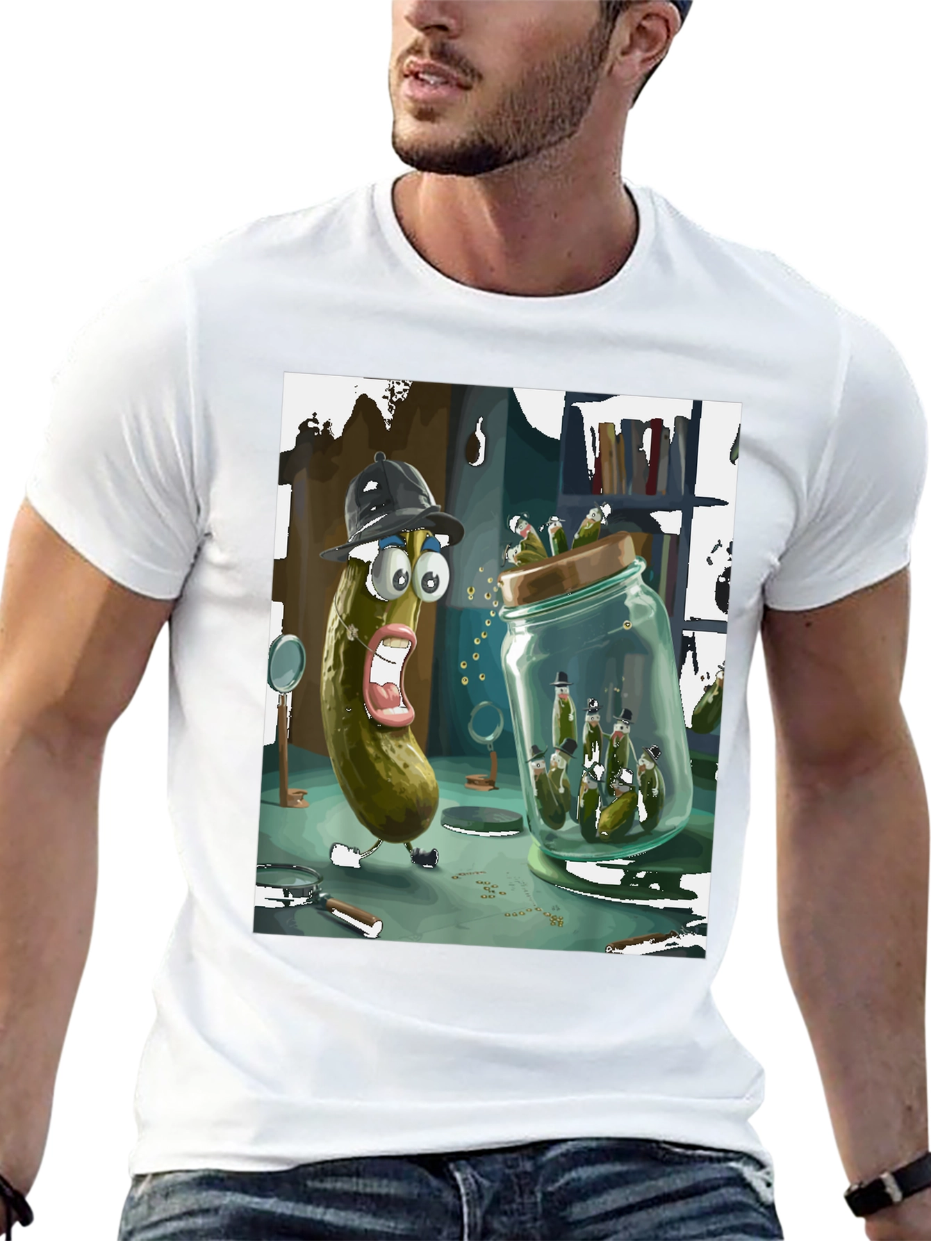 Pickle Detective Graphic Tee - Quirky Humor