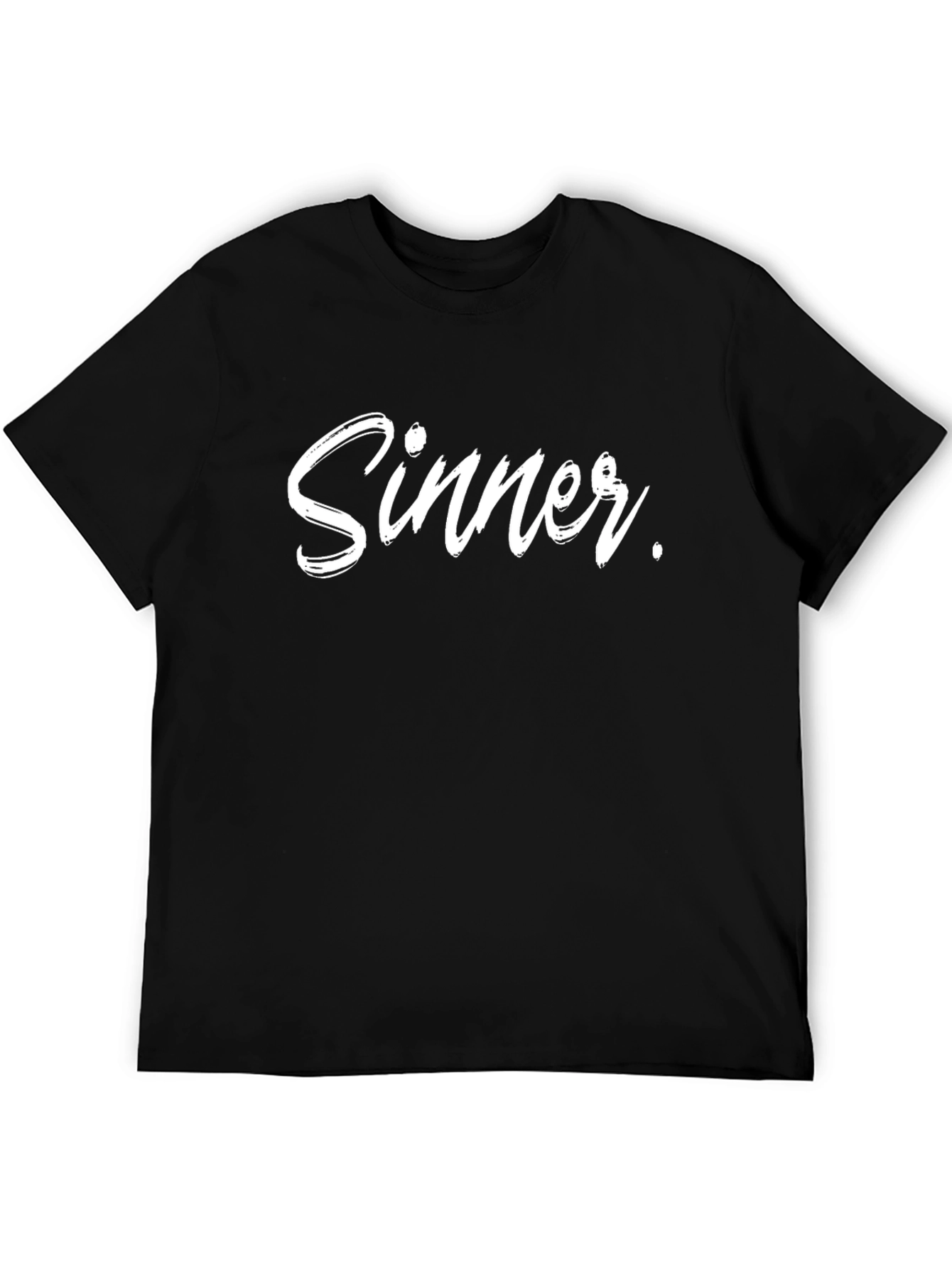 Sinner Graphic Print Black T-Shirt for Men